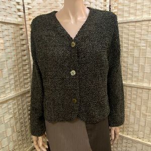 First Option Olive Green Cardigan Blouse  Size L